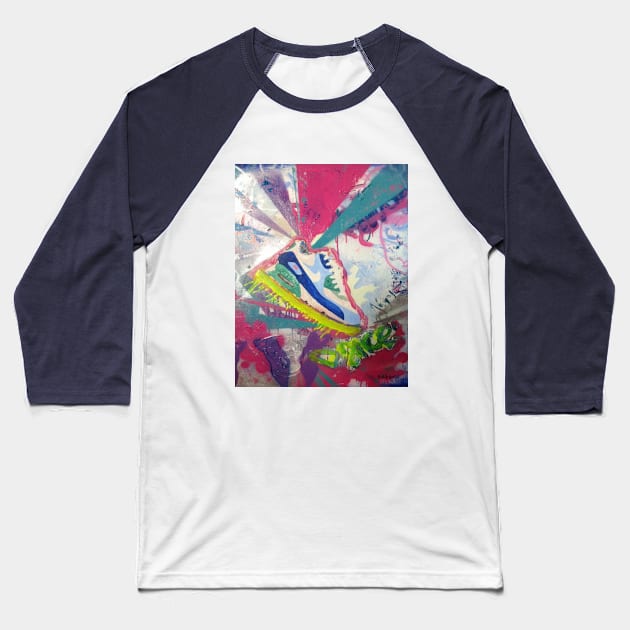 "Colorful Artsy Sneakers" Baseball T-Shirt by Dmitry_Buldakov